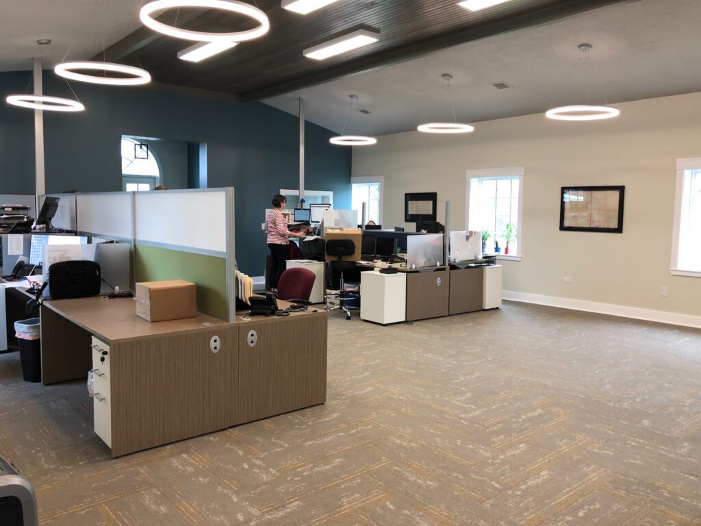 Overview Shot of Cubicle Area in Office